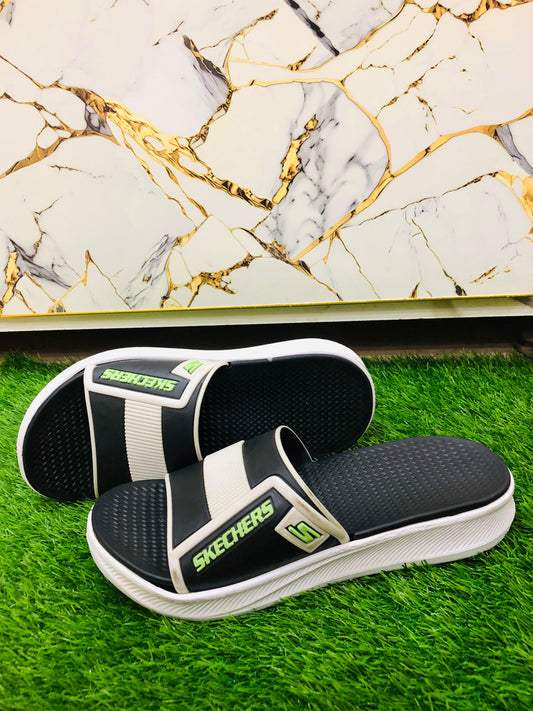 Black & White Skechers Slippers