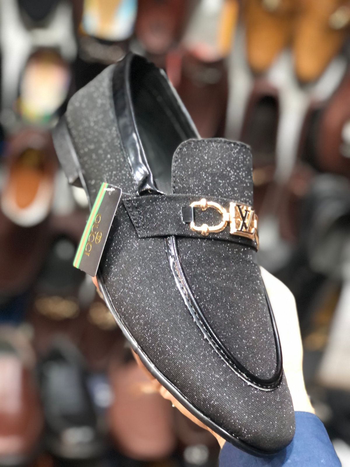 Gucci Golden Buckle Shining Shoes